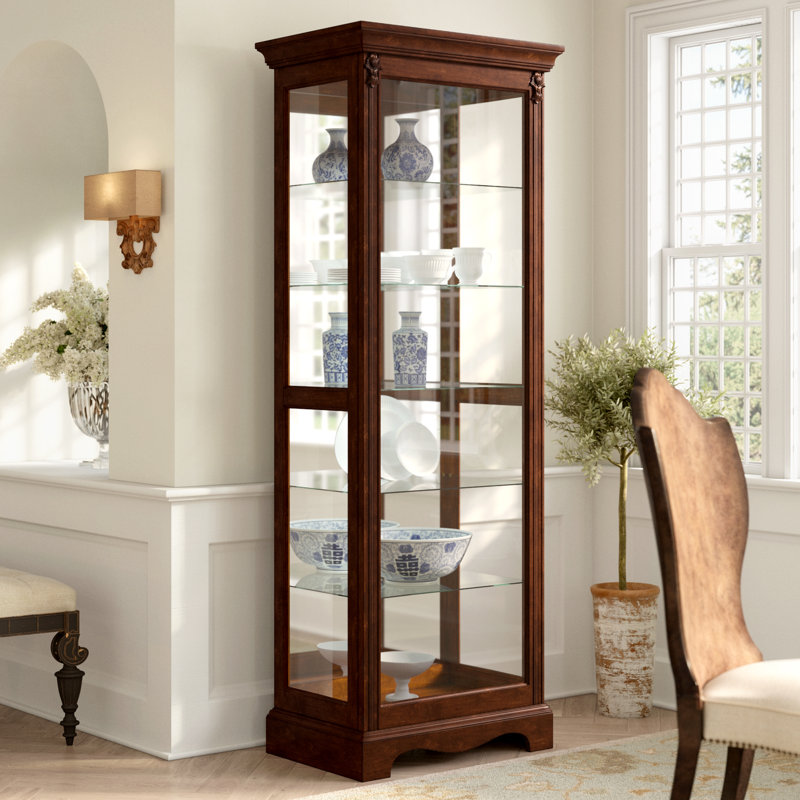 Astoria Grand Leafwood Lighted Curio Cabinet Reviews Wayfair ca